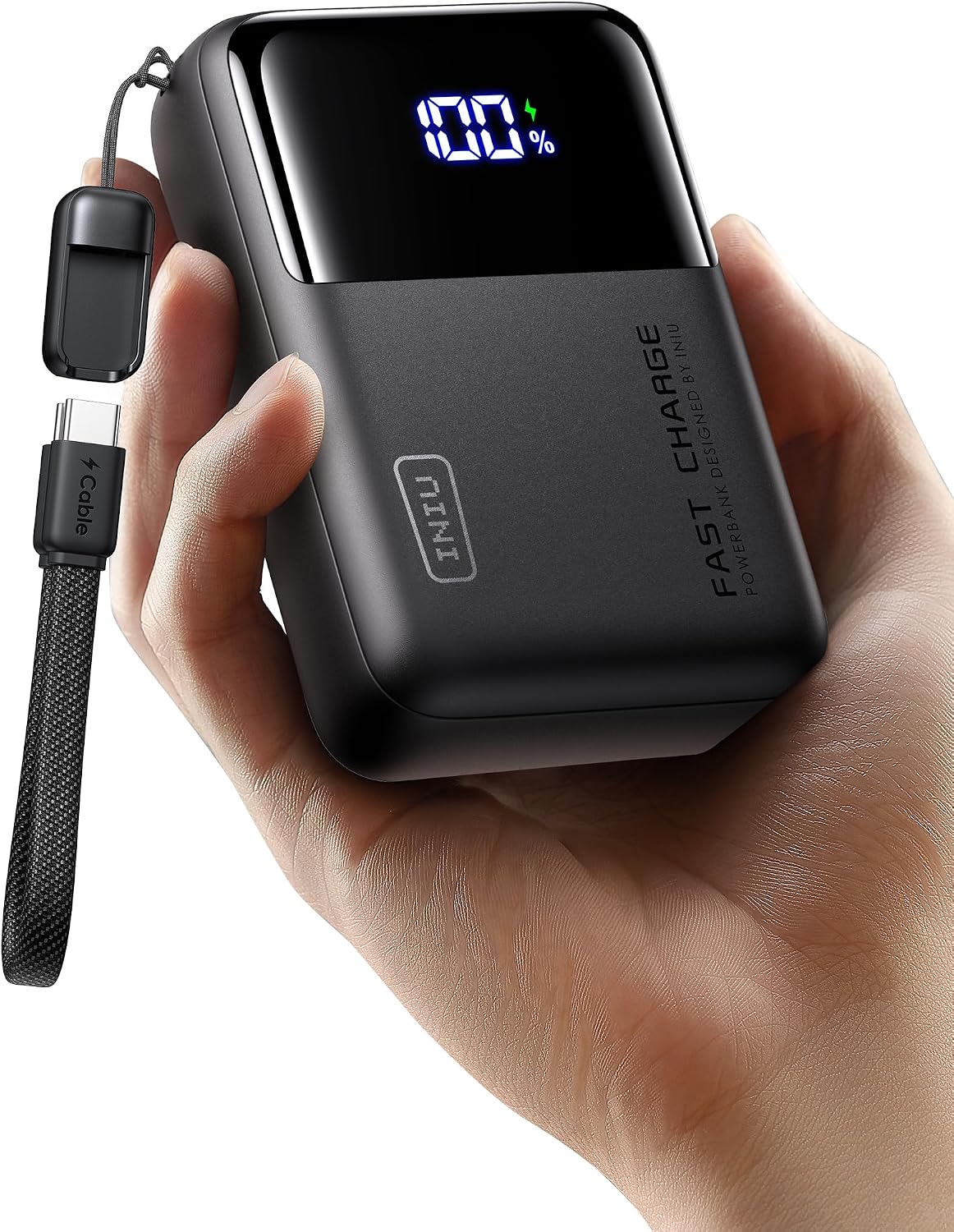Laptop Power Bank, Smallest 25000mAh 100W Fast Charging Battery Pack | USB C-Cable, Flight-Safe, Travel Essentials, Portable Charger for MacBook Pro, Dell, Steam Deck, iPhone etc