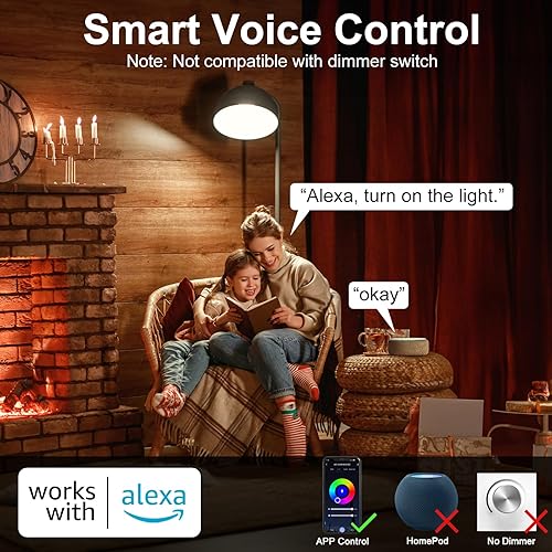 Miniatura 6 de Bombillas inteligentes, BR30 bombillas inteligentes compatibles con Alexa, bombillas de inundación 10W 900LM, bombilla RGBCW que cambia de color,