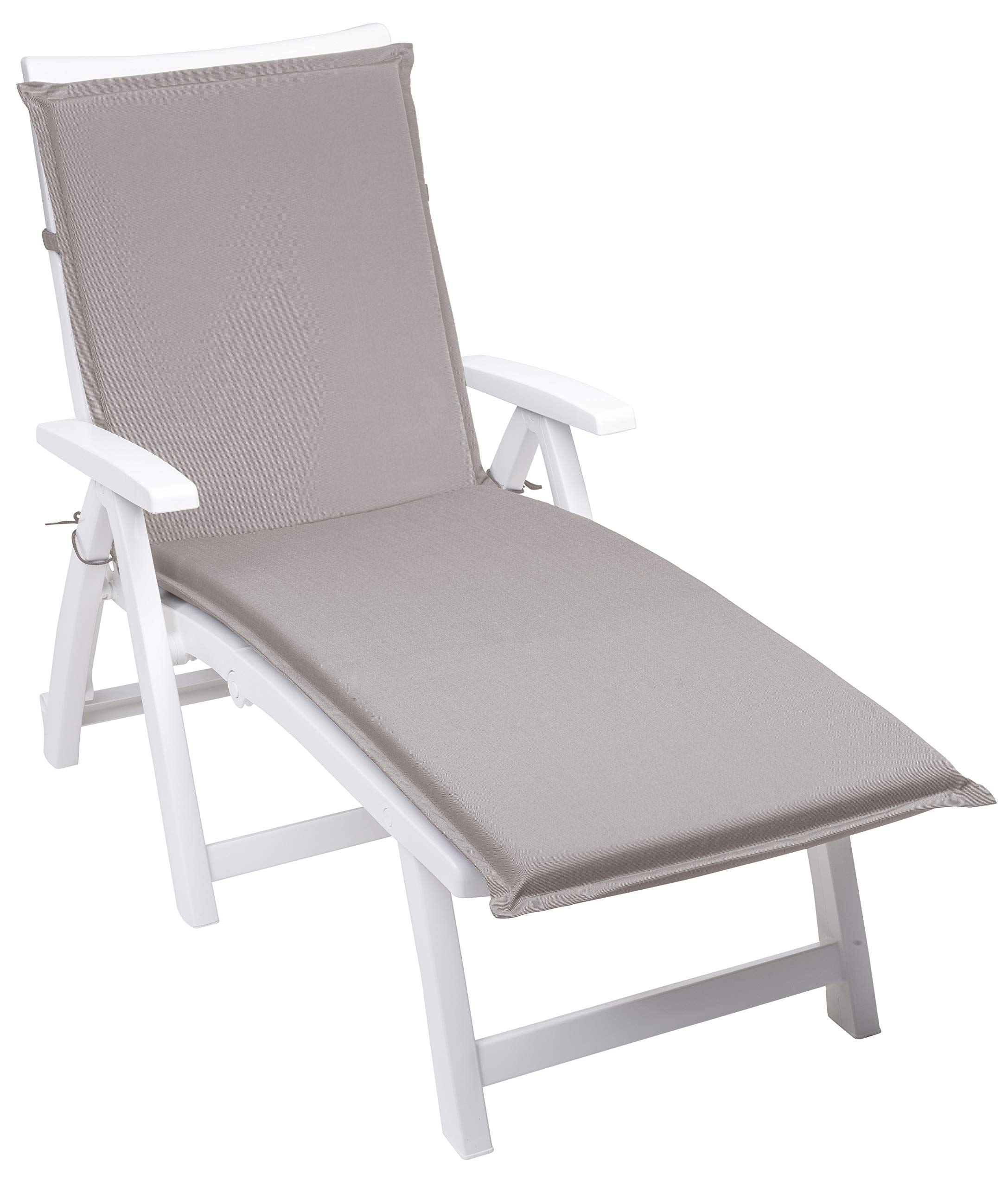 Traumnacht Komfort 2er Set Liegenauflagen Outdoor taupe mit abnehmbarem Bezug, 190 x 58 x 6 cm, Öko-Tex zertifiziert, produziert nach deutschem Qualitätsstandard