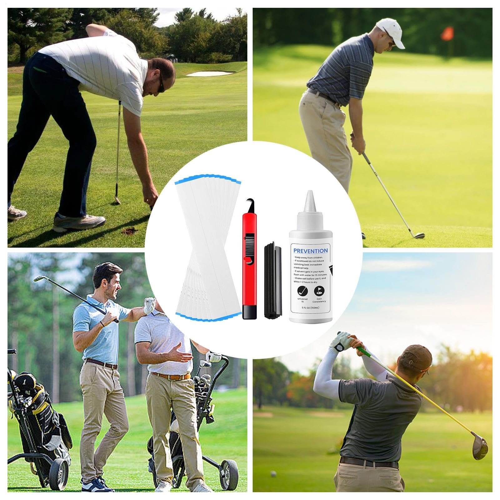 Golfschläger-Griff-Reparatur-Kits, Golfschläger-Greifer-Werkzeuge | 5oz Greiflösungsmittel | 5 oz sicheres Griff-Lösungsmittel, 15 Papierkegel, Greifwerkzeug
