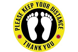Pack of 12 Social Distancing Floor Decals: 6 Feet Apart Floor Sticker,...