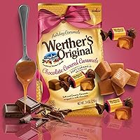 Vista 3 de Werther's Caramelos suaves originales envueltos individualmente con temática navideña, canela, crema de carmelo salada y cubierta de chocolate