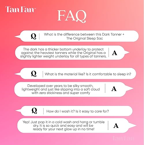 Miniatura 6 de Tan Fan Saco de dormir autobronceador para bronceador oscuro (rosa)  Mantén las sábanas limpias de manchas de bronceado oscuro  100% poliéster