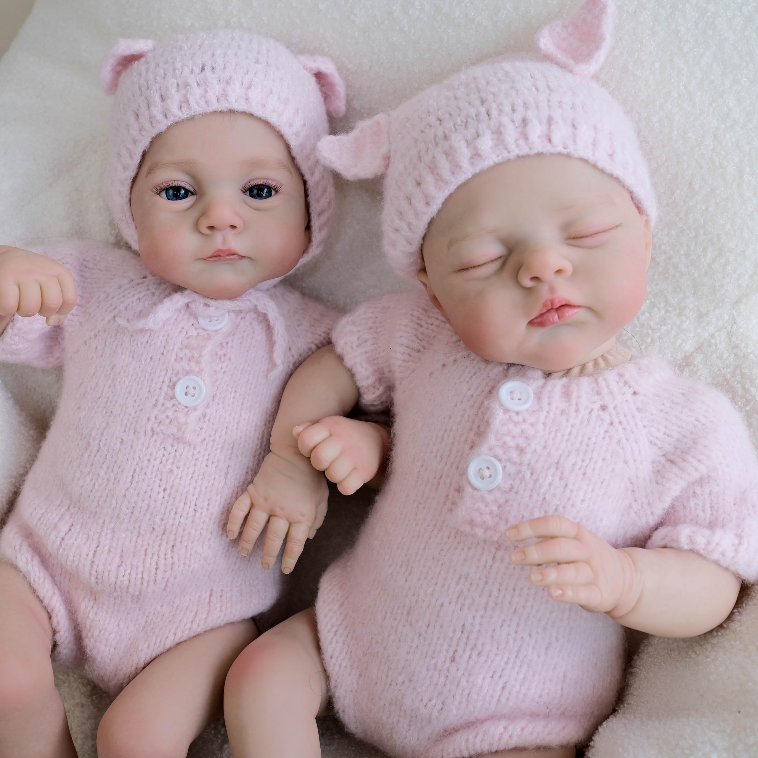 45 cm realistyczne silikonowe lalki Reborn Baby Twins Girl Dolls materiałowe ciało, które wyglądają jak realistyczne winylowe lalki dla noworodka, zabawka, prezent urodzinowy dla dzieci od 3