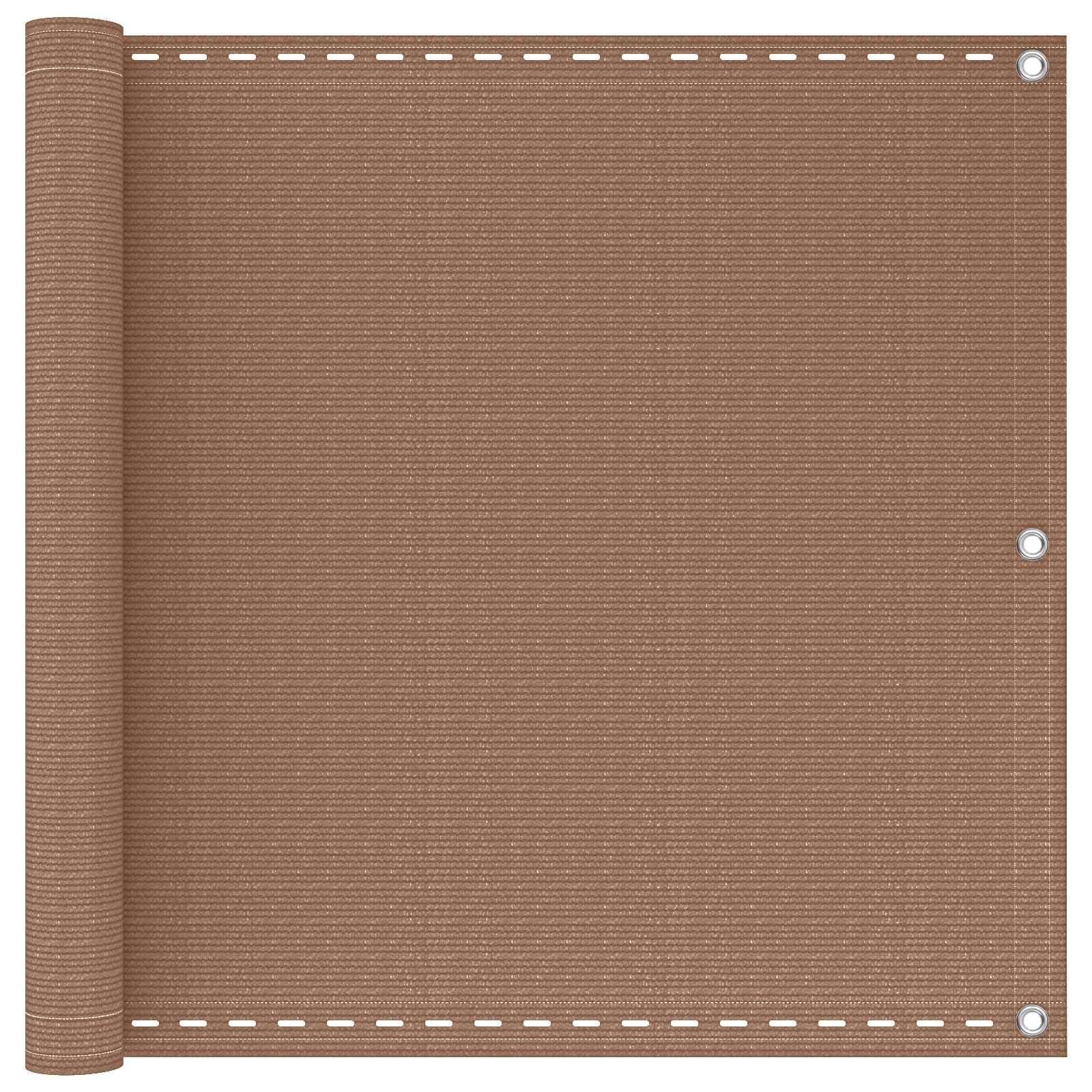 vidaXL Balcony Privacy Screen, Taupe, 75 x 700 cm, HDPE and Aluminium, Garden Privacy Fence, Modern Outdoor Shielding, UV-Resistant Privacy Wall, Easy to Assemble