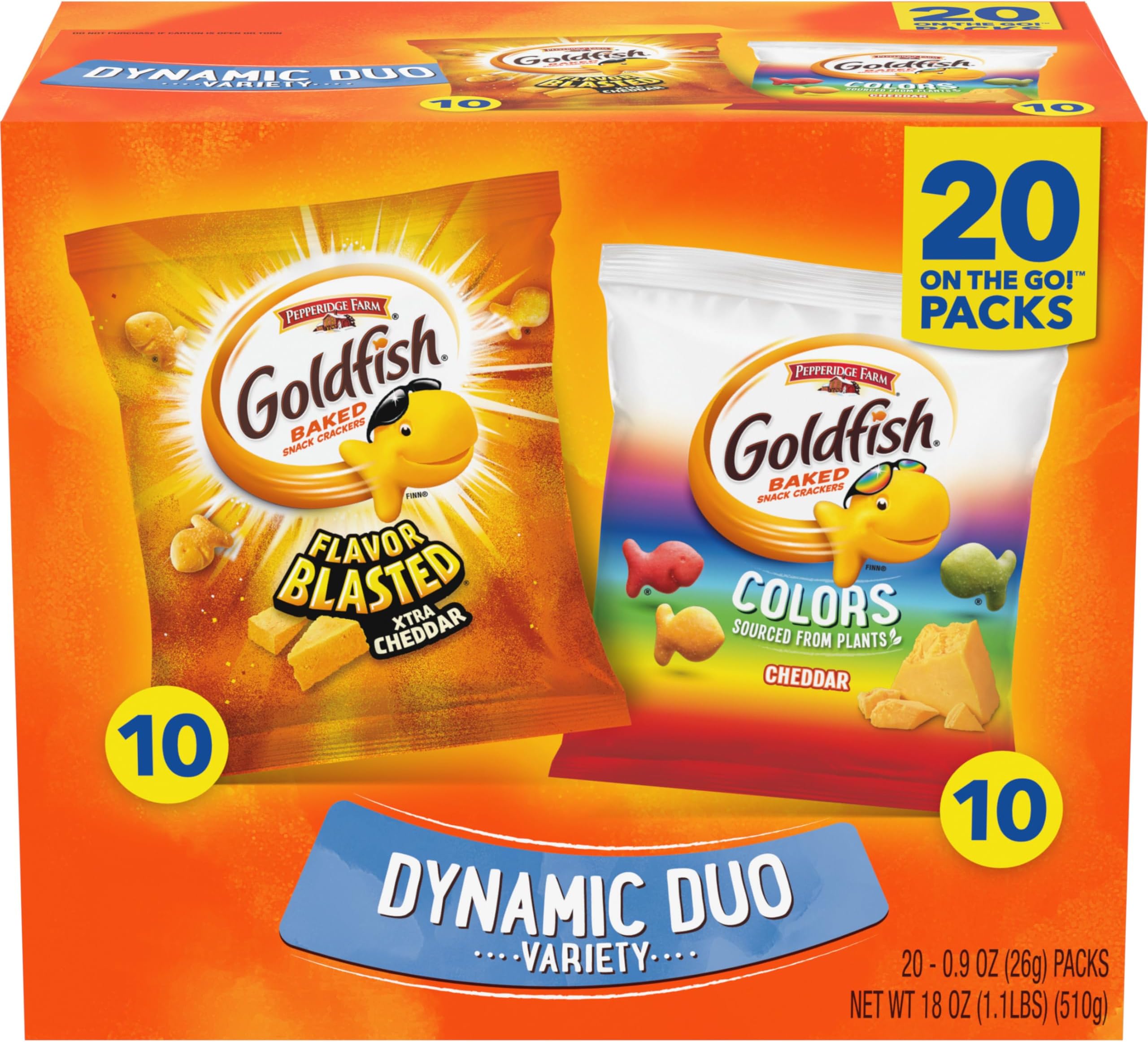 Pepperidge Farm, , Crackers, Savory, 18 oz, Variety Pack Box, Snack Pack, 20 Count
