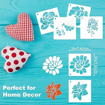 Amazon.com : Flower Stencils for Painting, 64pcs 3 Inch