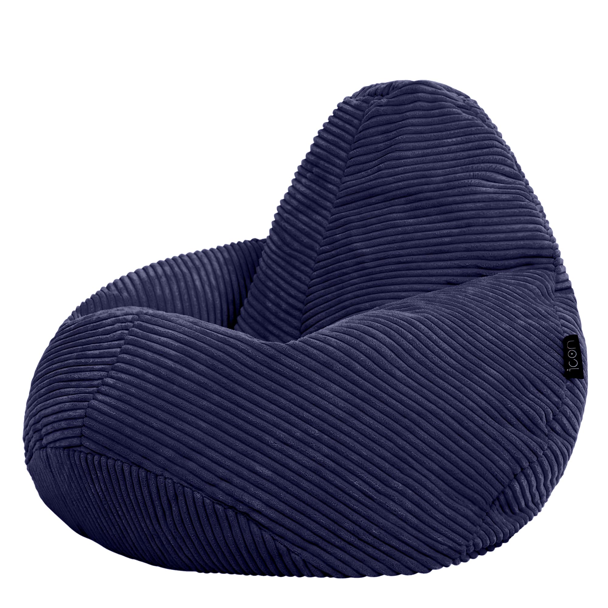 icon Dalton Kids Bean Bag, Navy Blue, Cord Kids Bean Bag Chair with Filling Included for Girls and Boys, Childrens Chair, Beanbags for Children, Playroom Décor, Bedroom Accessories