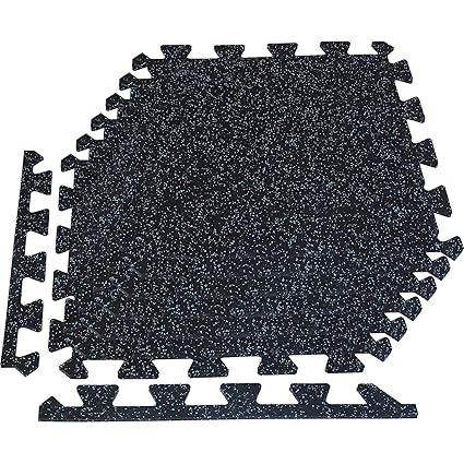 Kobo 8 mm EPDM Rubber Interlocking Tiles Commercial Quality, Puzzle Exercise Mat, Protective Flooring for Gym Equipment and Cushion for Workouts (Imported) (3.12 Square Feet)