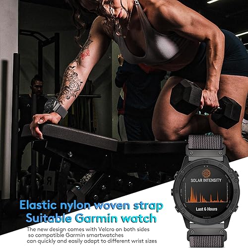Miniatura 2 de Compatible con Garmin, correa deportiva de nailon Trail Loop para fnixForerunnerApproachMARQquatixD2 Series resistente banda de repuesto para hombres