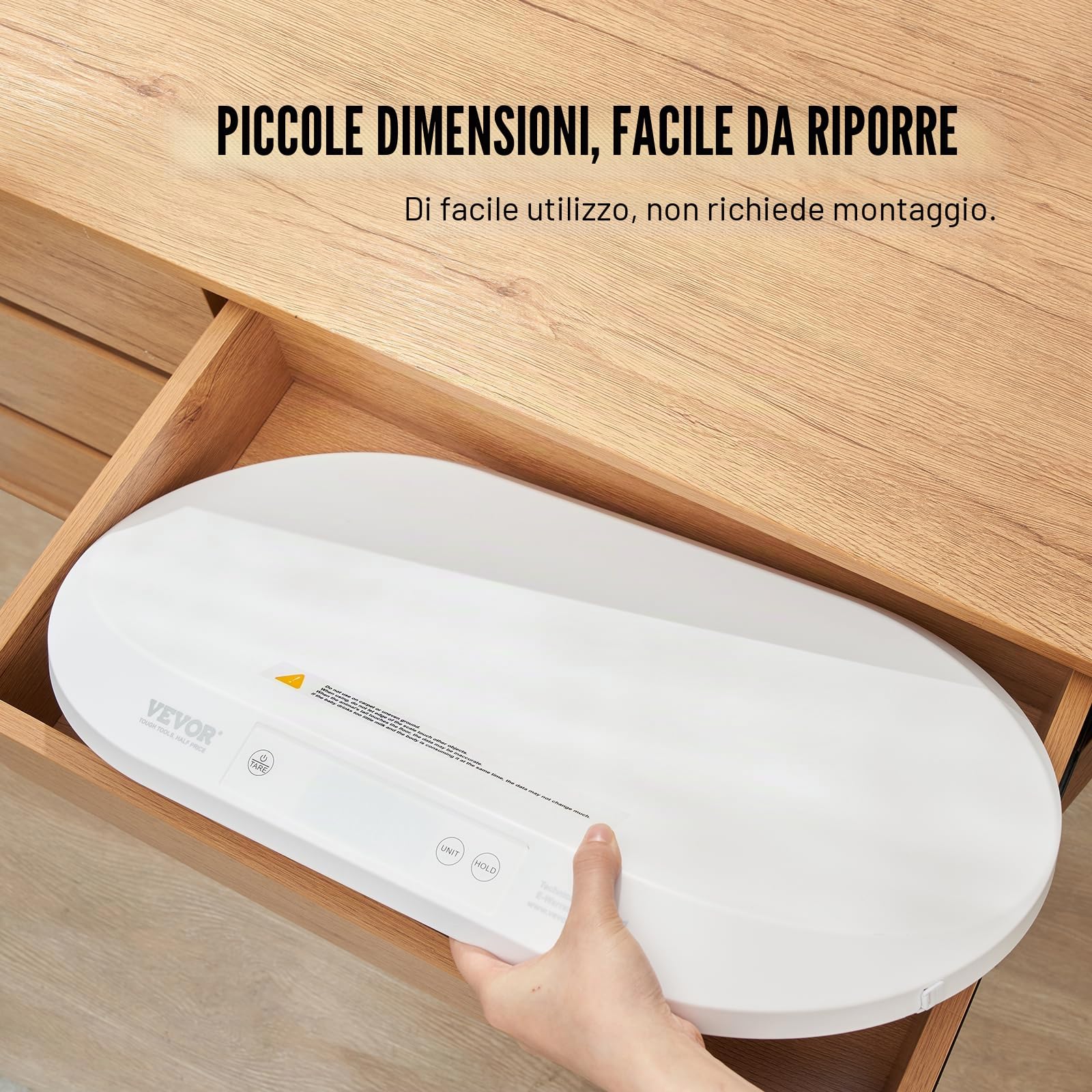VEVOR Bilancia Digitale per Neonati con Metro a Nastro, Bilancia Multifunzione per Bambini, Monitorare Peso Altezza con Funzione Hold & Tare Bambini Piccoli, Animali Domestici, Capacità 40 kg