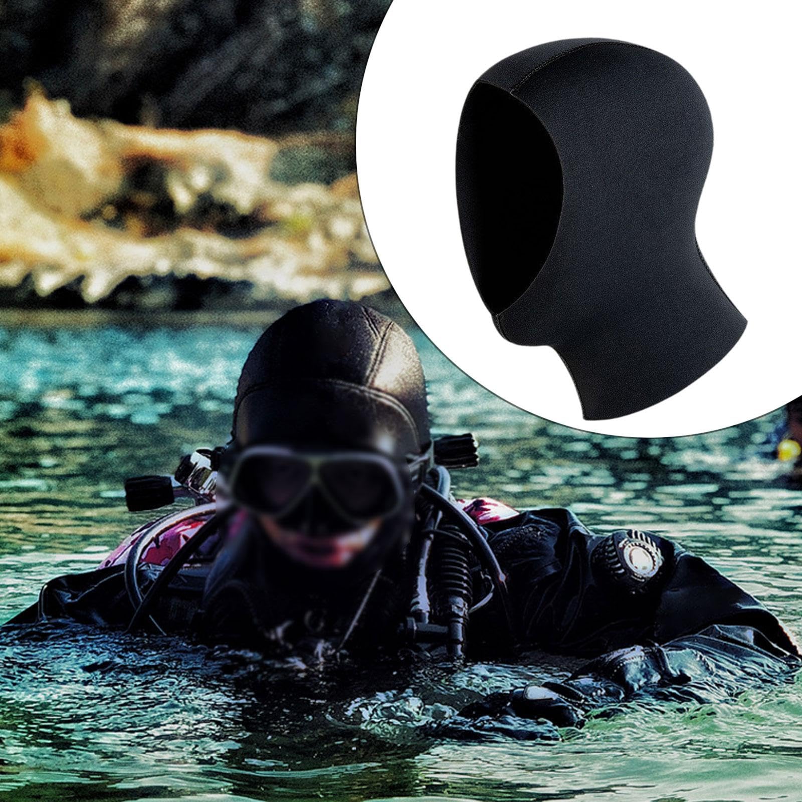 rockible Cappello da Sub, Cappuccio in Neoprene per Muta, Cuffia Termica per Immersioni, Copricapo per Nuoto Subacqueo