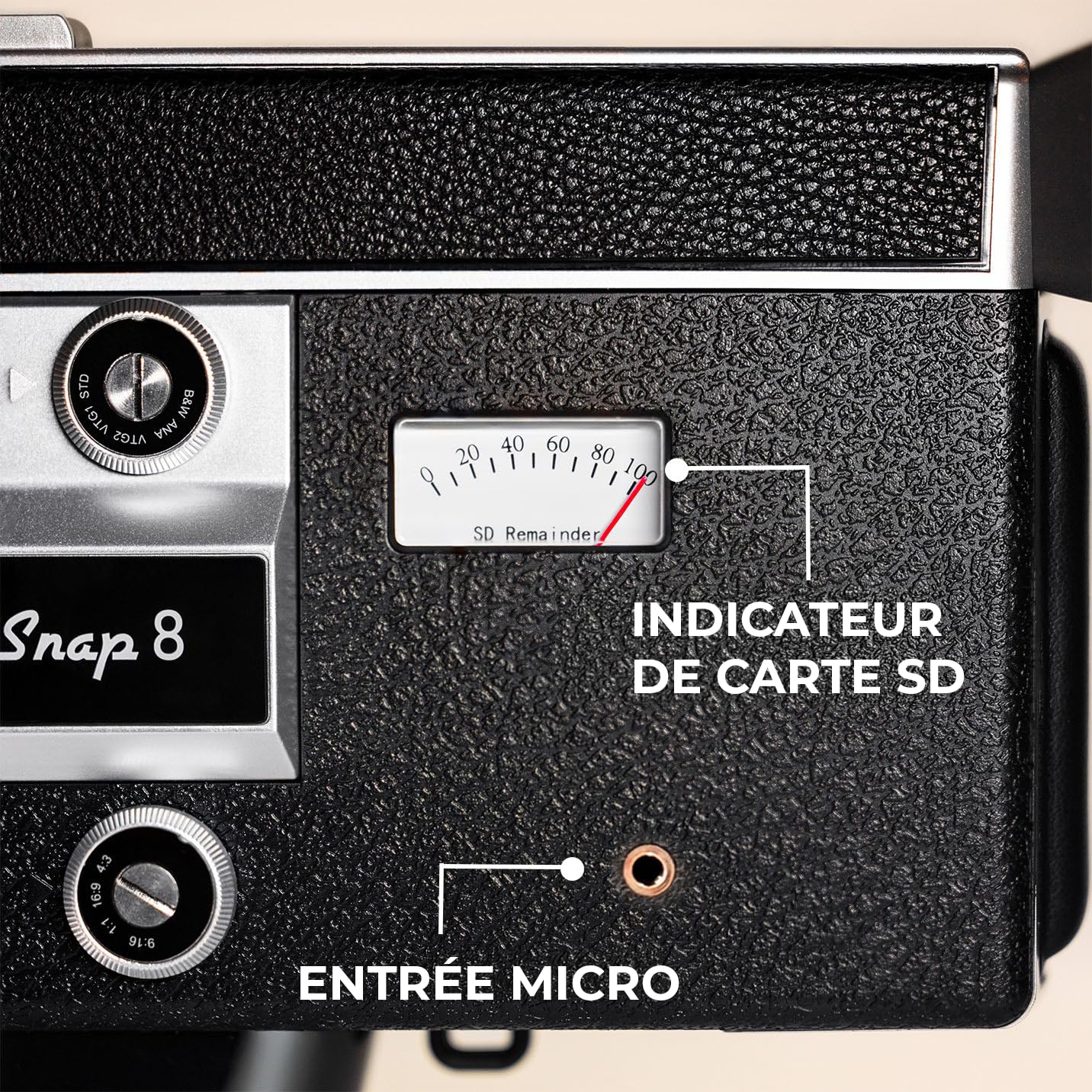 Camp Snap CS-8 Videocámara Digital - Grabadora de vídeo 2.7K para Youtube, Cámara sin Pantalla, Zoom Digital 8X, con 5 Filtros Película Personalizables, Tarjeta SD Incluida y Batería Recargable USB-C