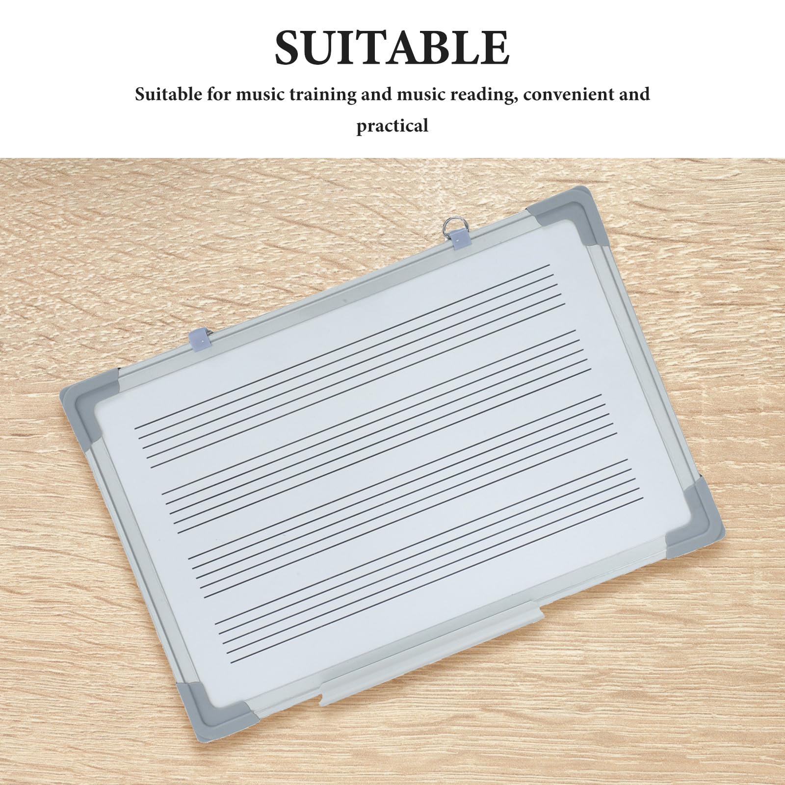 Notentafel – Doppelseitige, trocken abwischbare Tafel für Musiklehrer und Homeschooling – Wandhängende Notentafel mit Haken für den Unterricht