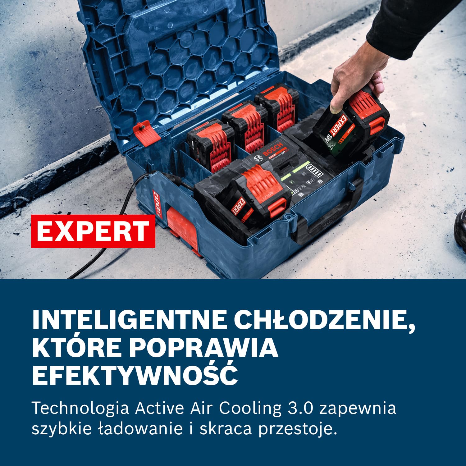 Bosch EXPERT 18V System Mobilna, ultraszybka ładowarka do ładowania równoległego EXAL18V2-320 (walizka L-BOXX 162)