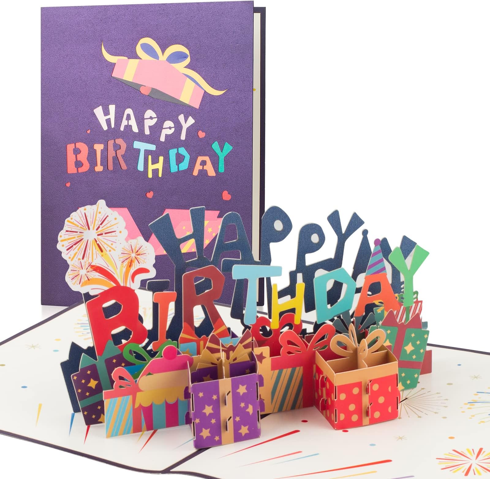 GREETING ART Biglietto di auguri per il 15° compleanno, tagliato al laser, design pop-up, busta inclusa