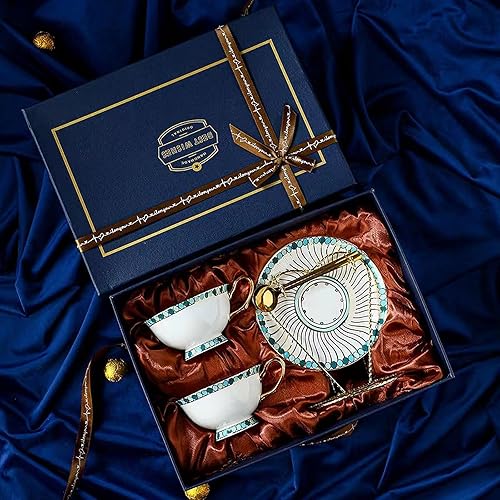 Miniatura 12 de Juego de té de café chino de porcelana china, juego de regalo de té floral retro, adecuado para Navidad, Día del Padre, cumpleaños, regalos