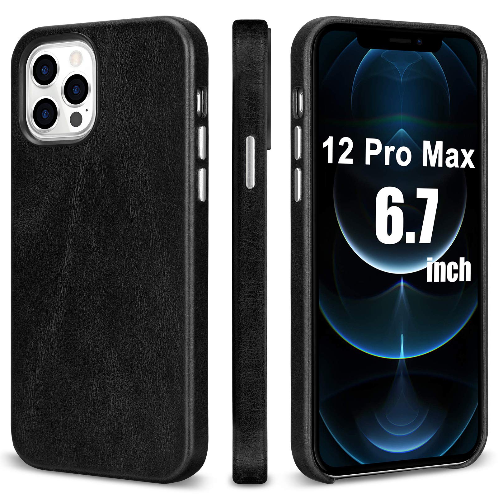 Genuine Embossed Leather Case in Teal for iPhone 12 Pro Max, iPhone 12