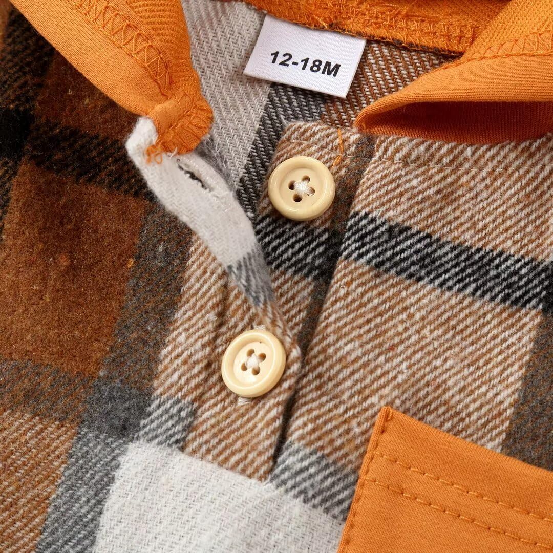 Conjunto de sudadera con capucha y botones para niños pequeños, para otoño e invierno, de 12 meses, talla 5T