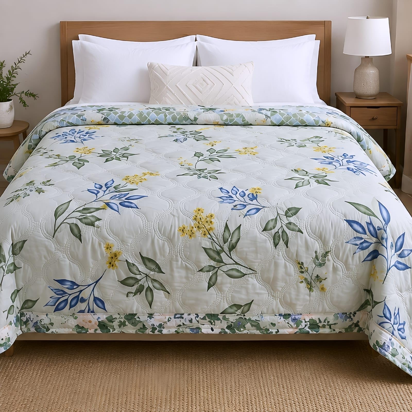 AC Blanket for Single Bed || AC Comforter with Stitchless Ultrasonic Technology | Thread-Free Durable Quilt | Soft Microfiber | Lightweight | Machine Washable | All-Season Bedding-image-34