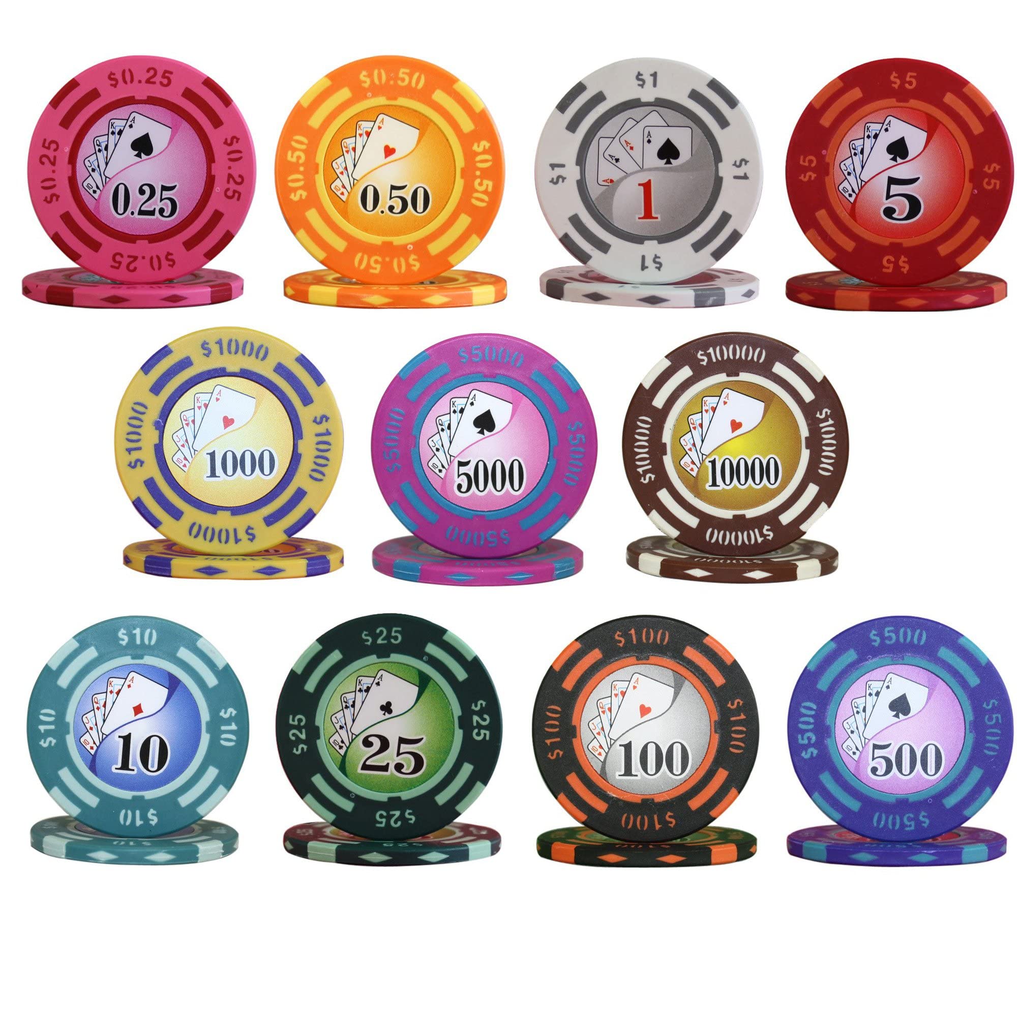 MRC 1000pcs Yin Yang Poker Chips Set with Acrylic Case Custom Build
