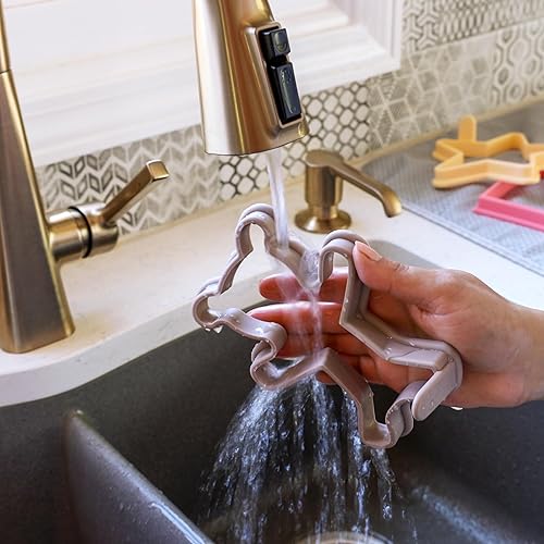 Miniatura 6 de STIRLEX Moldes de silicona para panqueques para corazón, estrella, oso de peluche, panqueques en forma de nube, juego de 4, moldeador de panqueques