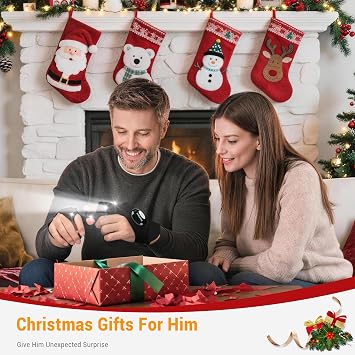 ThxToms LED Flashlight Gloves, Stocking Stuffers for Men Dad Husband Adults