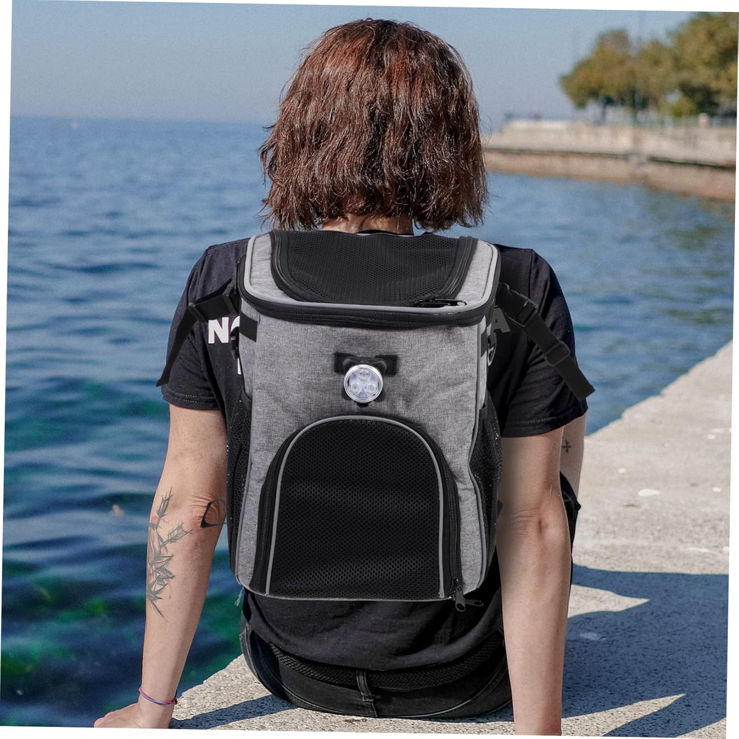 Pet Carrier Bag for Bike Multi-Functional Folding Dog Pouch Outdoor Use Removable Storage Grey for