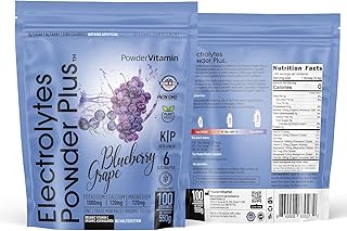 Electrolytes Powder Plus (100 Servings) Blueberry Grape Electrolyte Powder Sugar Free, Keto, 0 Sugar,