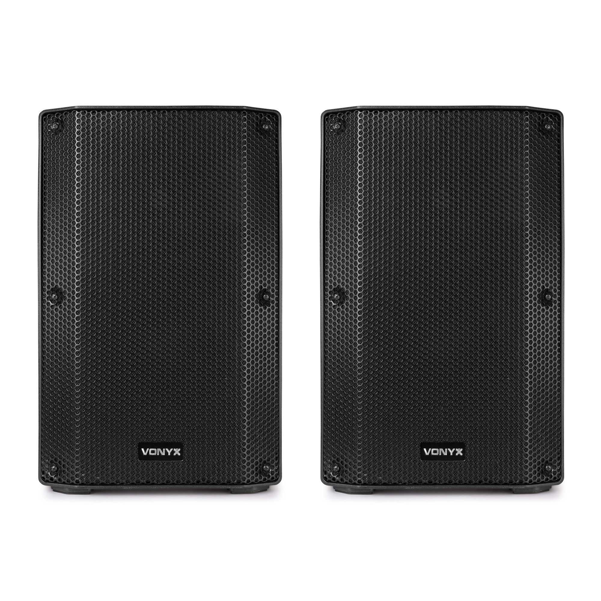 Vonyx VSA10P - Juego de Altavoces pasivos 10” 1000W con Carcasa ABS Resistente, Asas y Ruedas, Ideal para música, Voz y Canto en Eventos, escenarios y Uso móvil Profesional