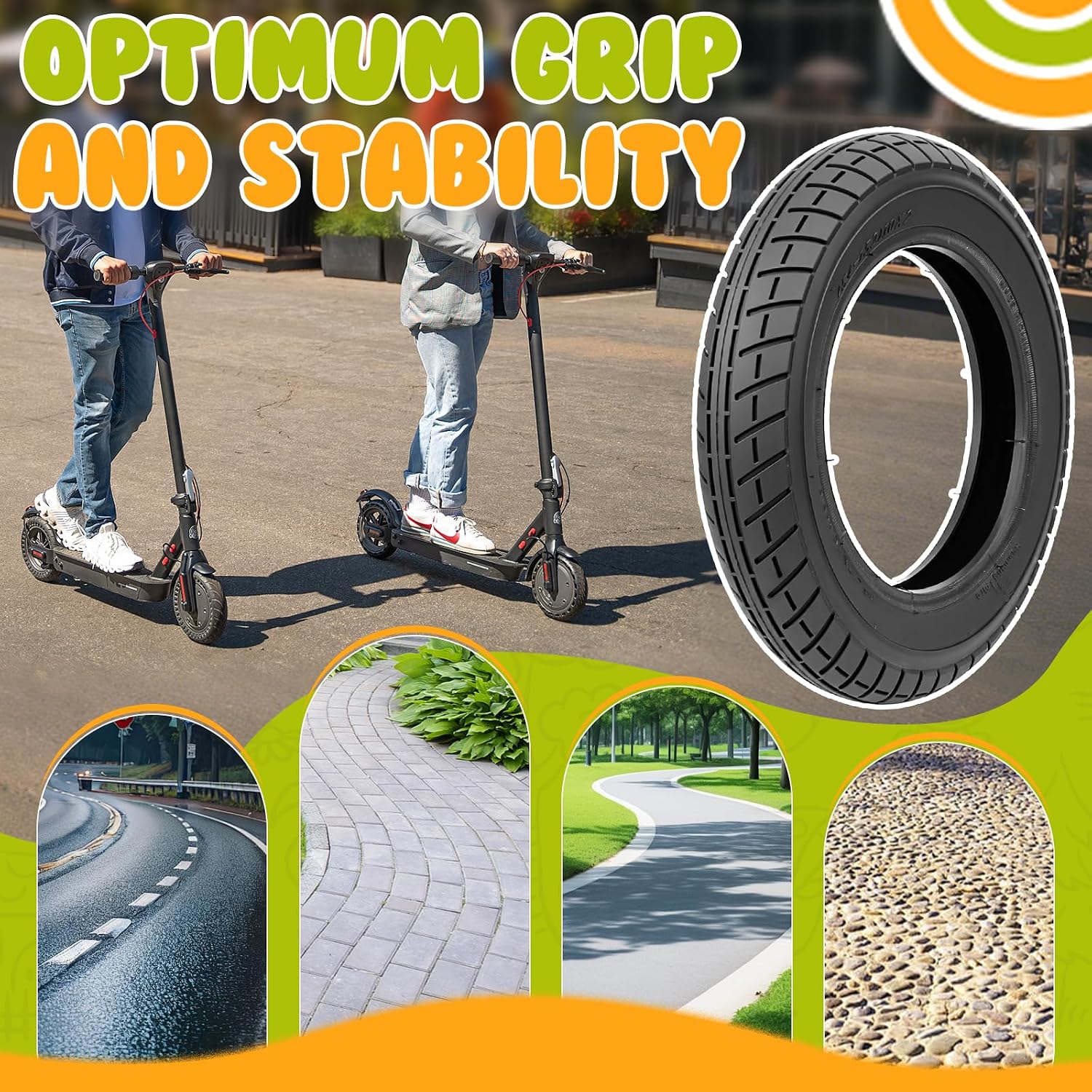 Premium 10-Inch Bicycle Tires 10x2.0 Durable & Long-Lasting for Kids' Bikes/Balance Bikes/Tricycles/Wagons/Wheelchairs/Scooters Easy Installation (2 Set(2 Tire+2 Inner Tube+2 Lever), 10x2.0)