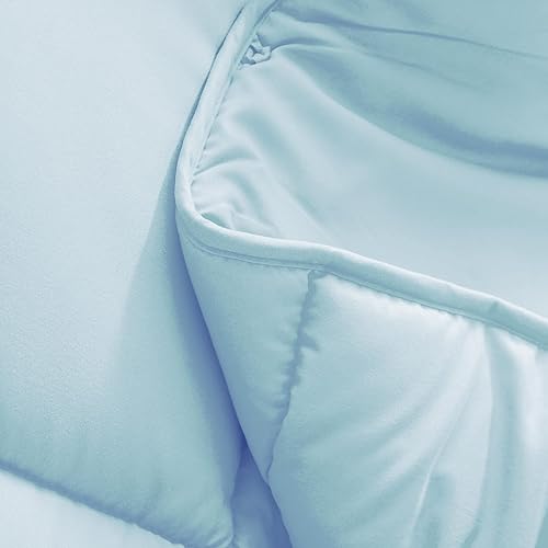 Miniatura 5 de Edredón alternativo para todas las estaciones, tamaño King, relleno de poliéster, tela de microfibra cepillada ultrasuave, lavable a máquina (azul