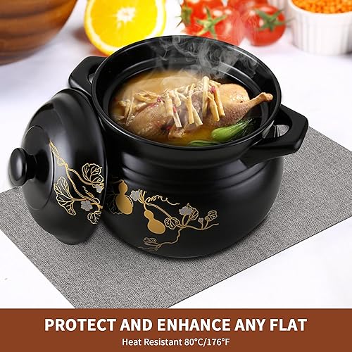 Miniatura 5 de DOLOPL Juego de 6 manteles individuales de piel sintética resistentes al calor para mesa de comedor, impermeables, a prueba de aceite, lavables,