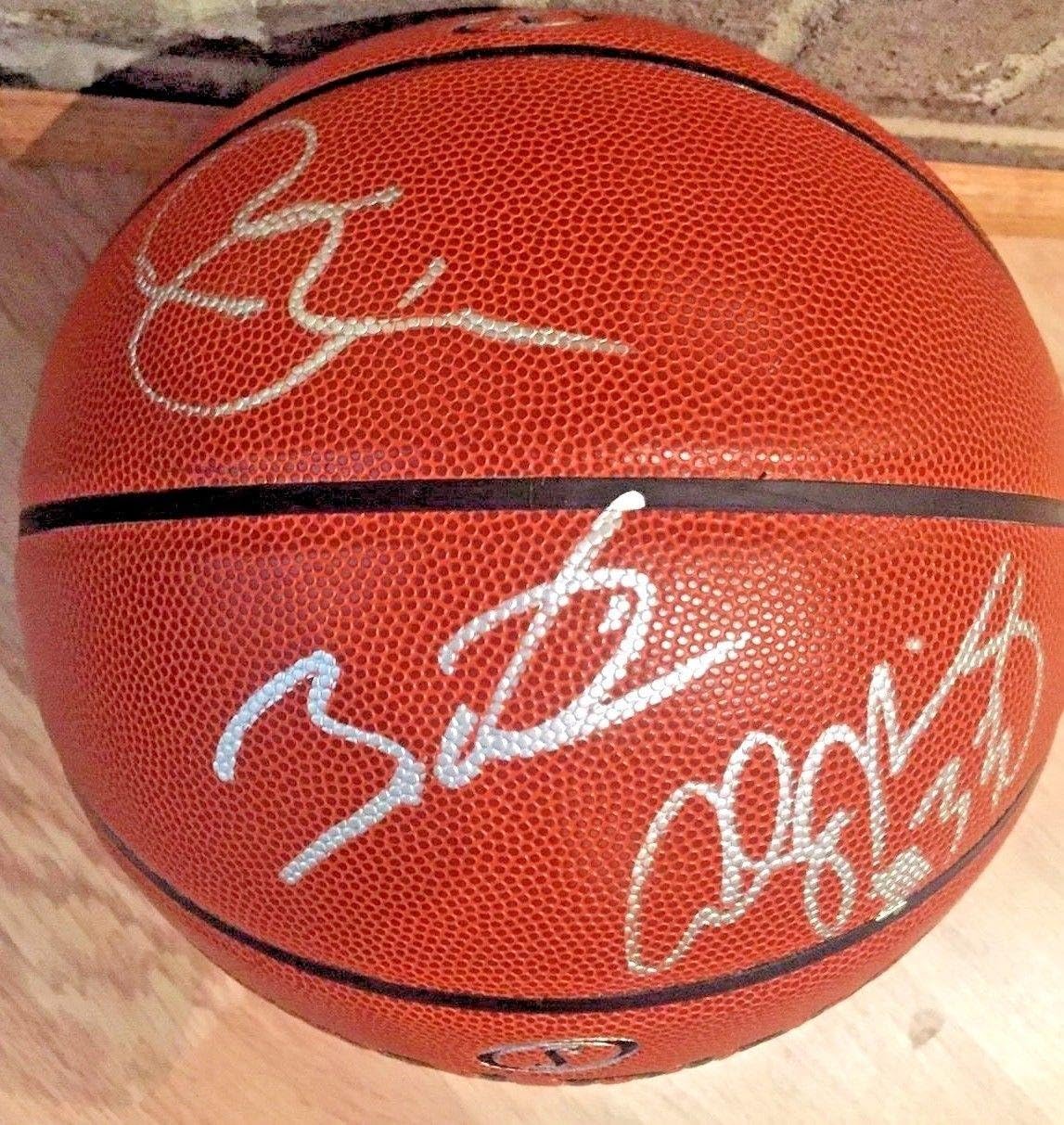 Dwayne Wade Alonzo Mourning Pat Riley Autograph signed basketball Miami