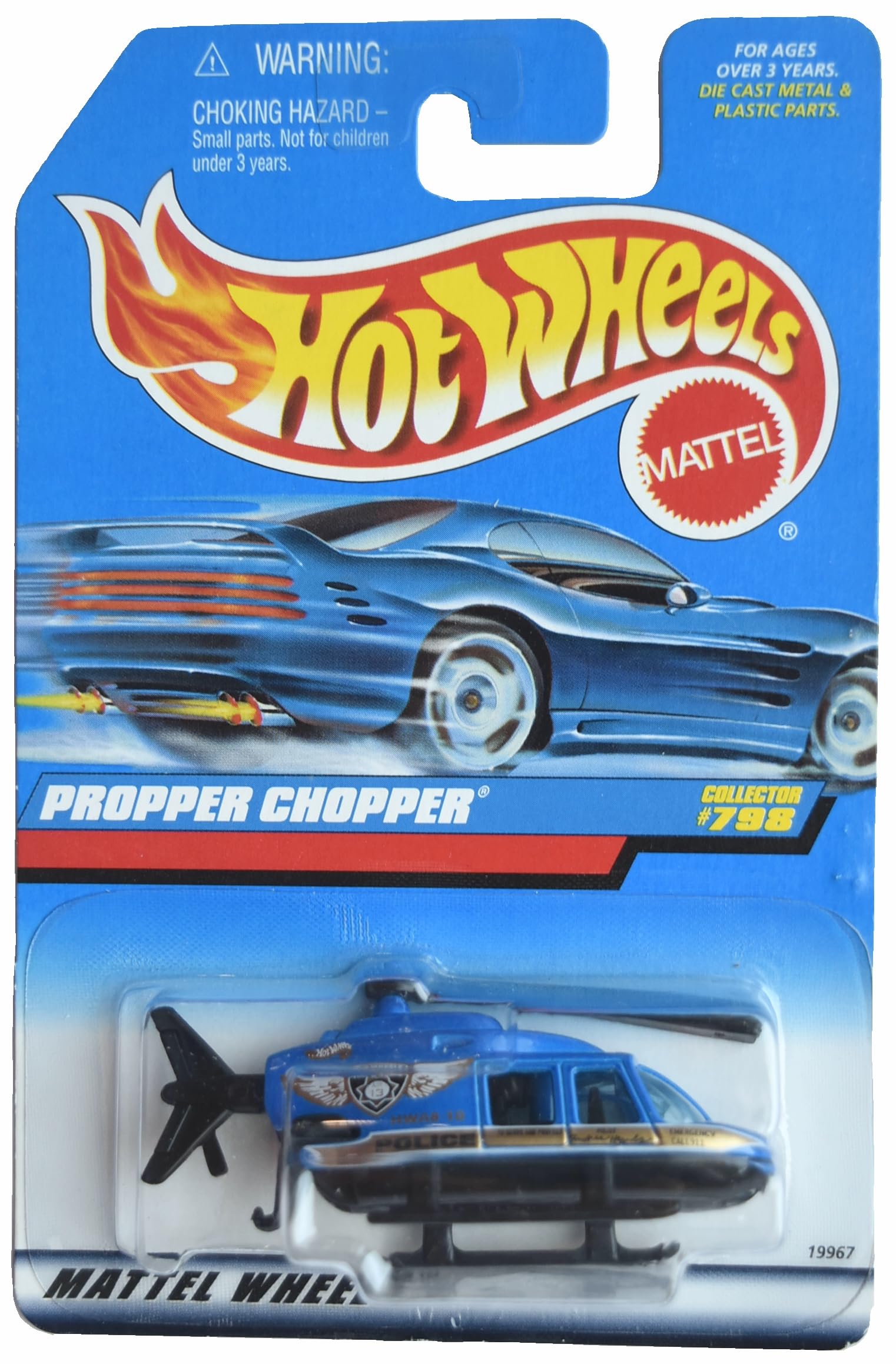 Hot Wheels Propper Chopper, Blue/Black #798