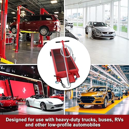 Miniatura 7 de SUPERFASTRACING Bandeja de drenaje de aceite de perfil bajo de 20 galones con bomba eléctrica de 110 V, manguera de 8 pies para camiones,