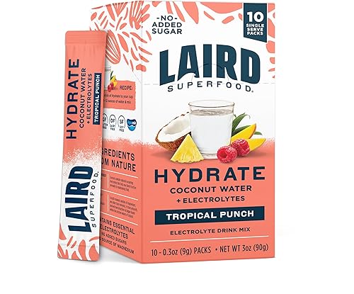 Miniatura 12 de LAIRD SUPERFOOD Agua de coco hidratante de piña y mango 10 unidades, 0.3 onzas
