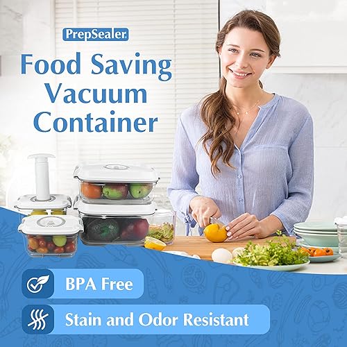 Miniatura 7 de Contenedor al vacío para almacenamiento de alimentos, contenedor de 4 piezas con bomba Maunal, sin BPA, Tritan, mantiene los alimentos e