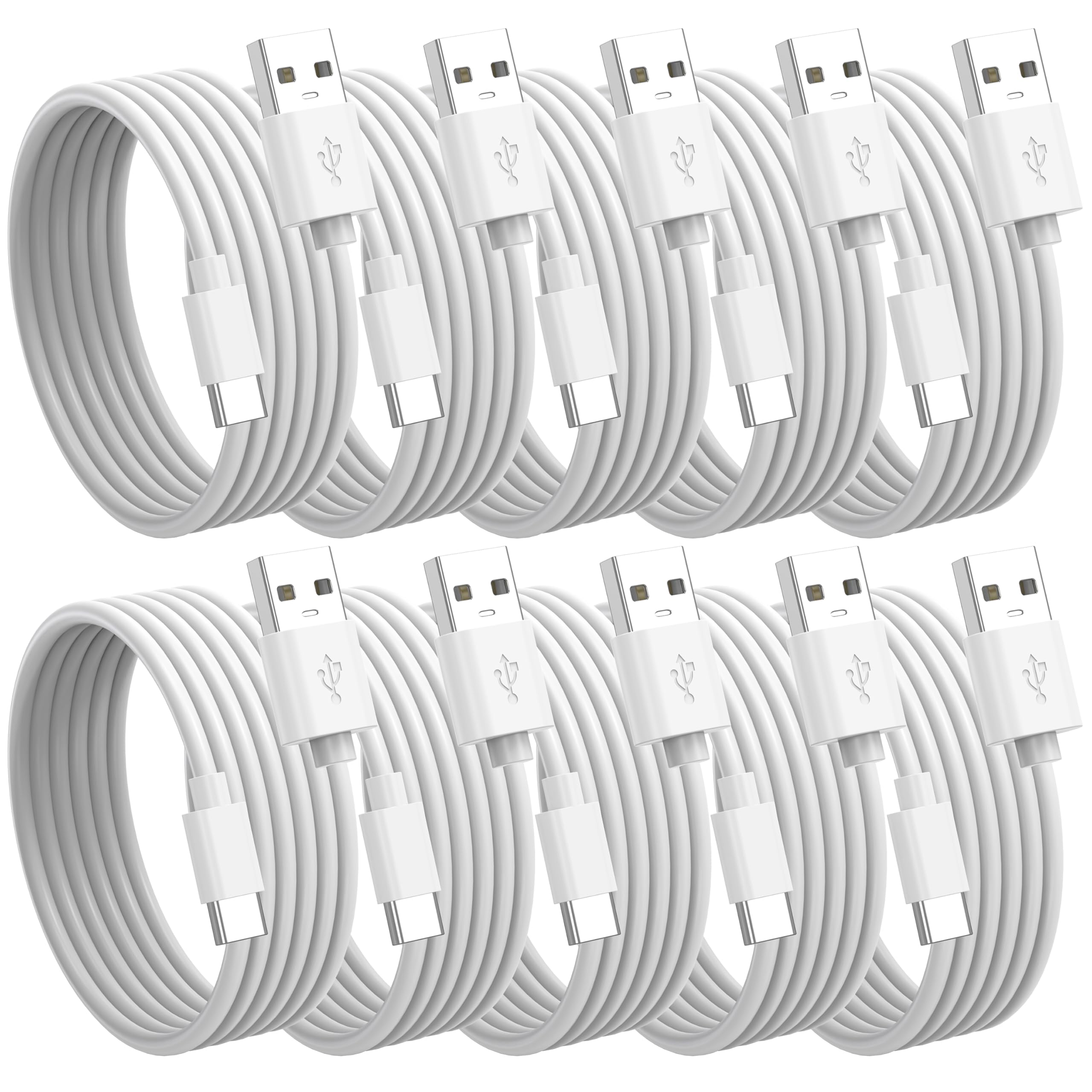 Cavo da USB A a USB C, 3 m, confezione da 10, cavo di ricarica rapida da