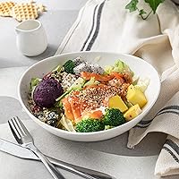 Vista 3 de Sweese 135.001 Cuencos de porcelana para ensalada y pasta, 28 onzas, juego de 6, color blanco