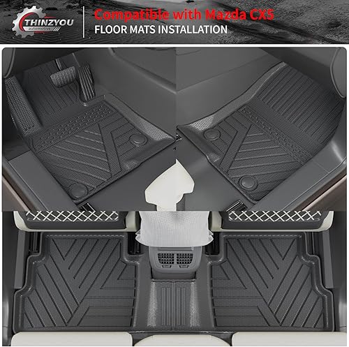 Miniatura 3 de Tapete de carga compatible con Mazda CX5 2023 2024, forro de carga TPE para todo tipo de clima, accesorios CX-5 2023 (alfombrilla para cajuela)