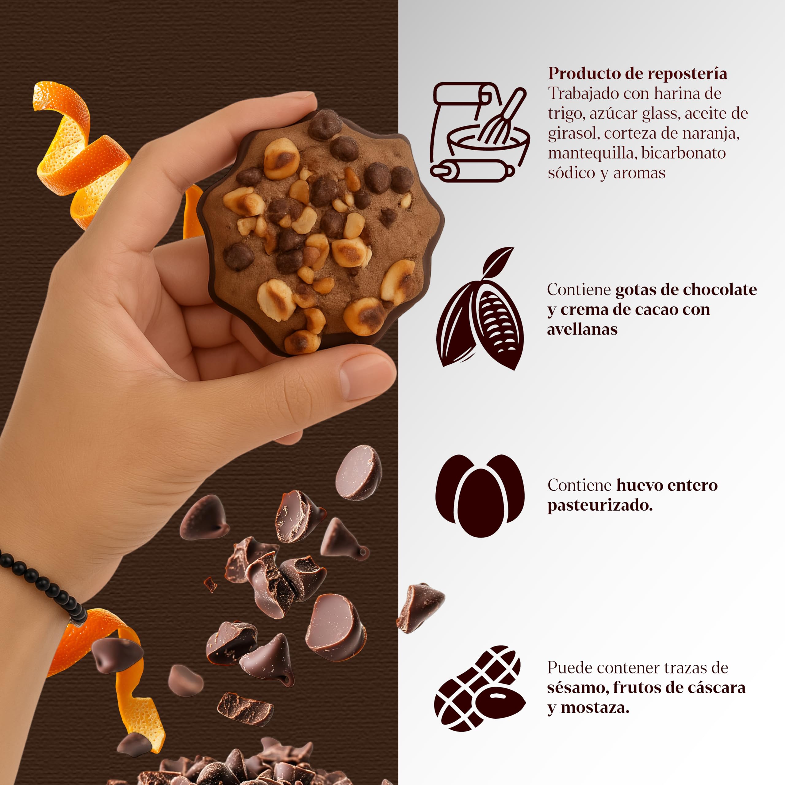 LAPASION - Biscotti di cacao con nocciole, riempiti e bagnati, 2,5 kg