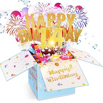 Amazon.com : Tnvee 14TH Birthday Cards with Lights & Music