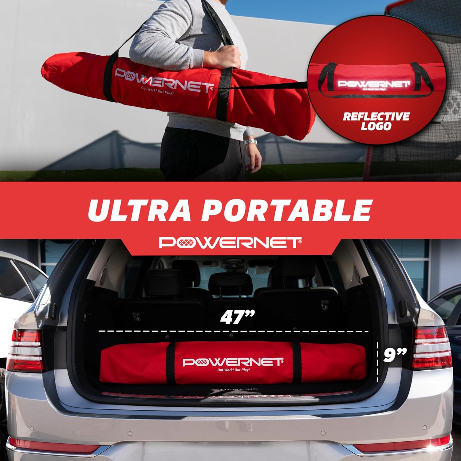 PowerNet Fast Pass Rebounder Soccer Trainer, 6 x 4 FT, Dual-Sided Soccer Net Rebounder for Passing & Ball Control, Portable Training Equipment for Solo & Team Drills