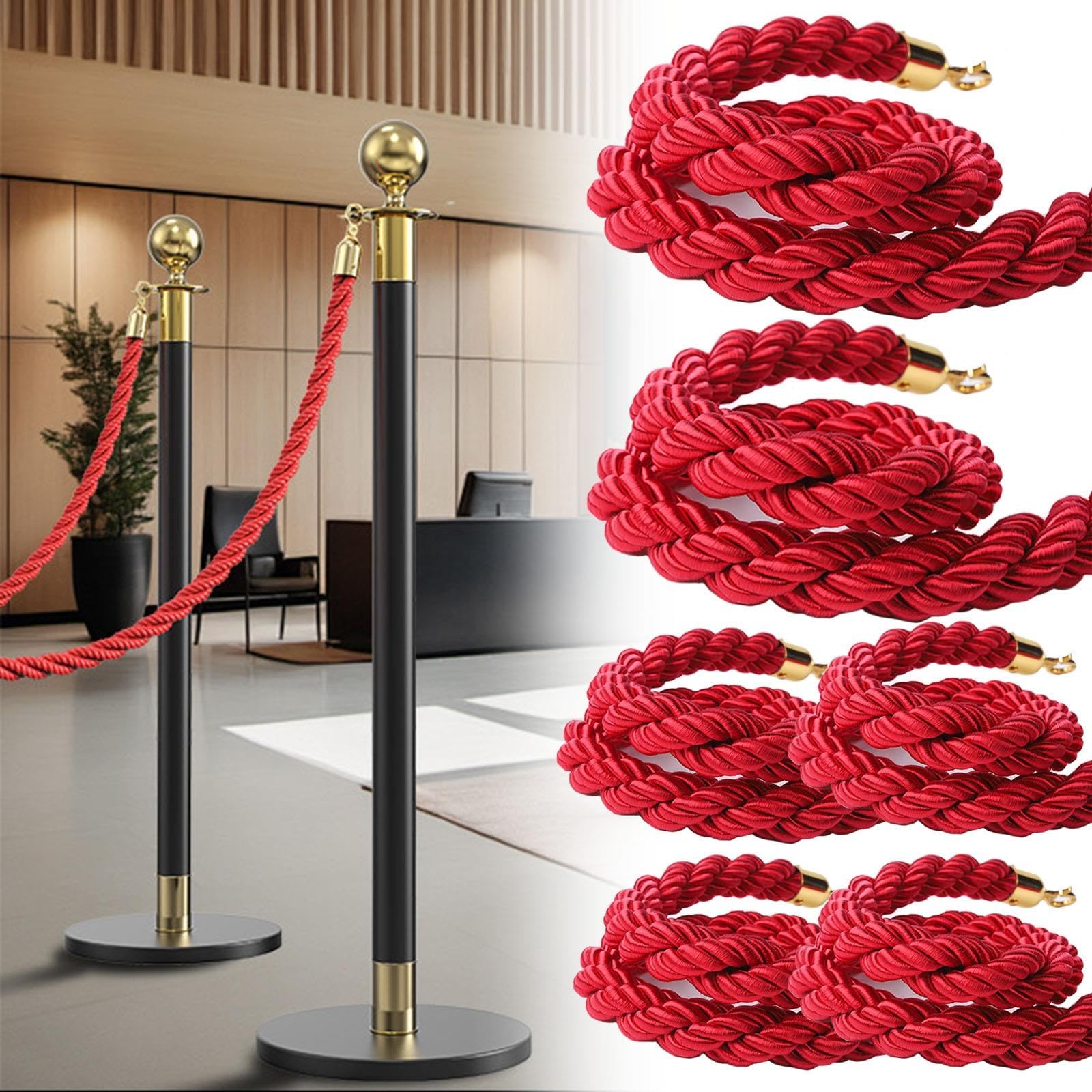 Corde di Sospensione Rosse in Canapa per Colonnine