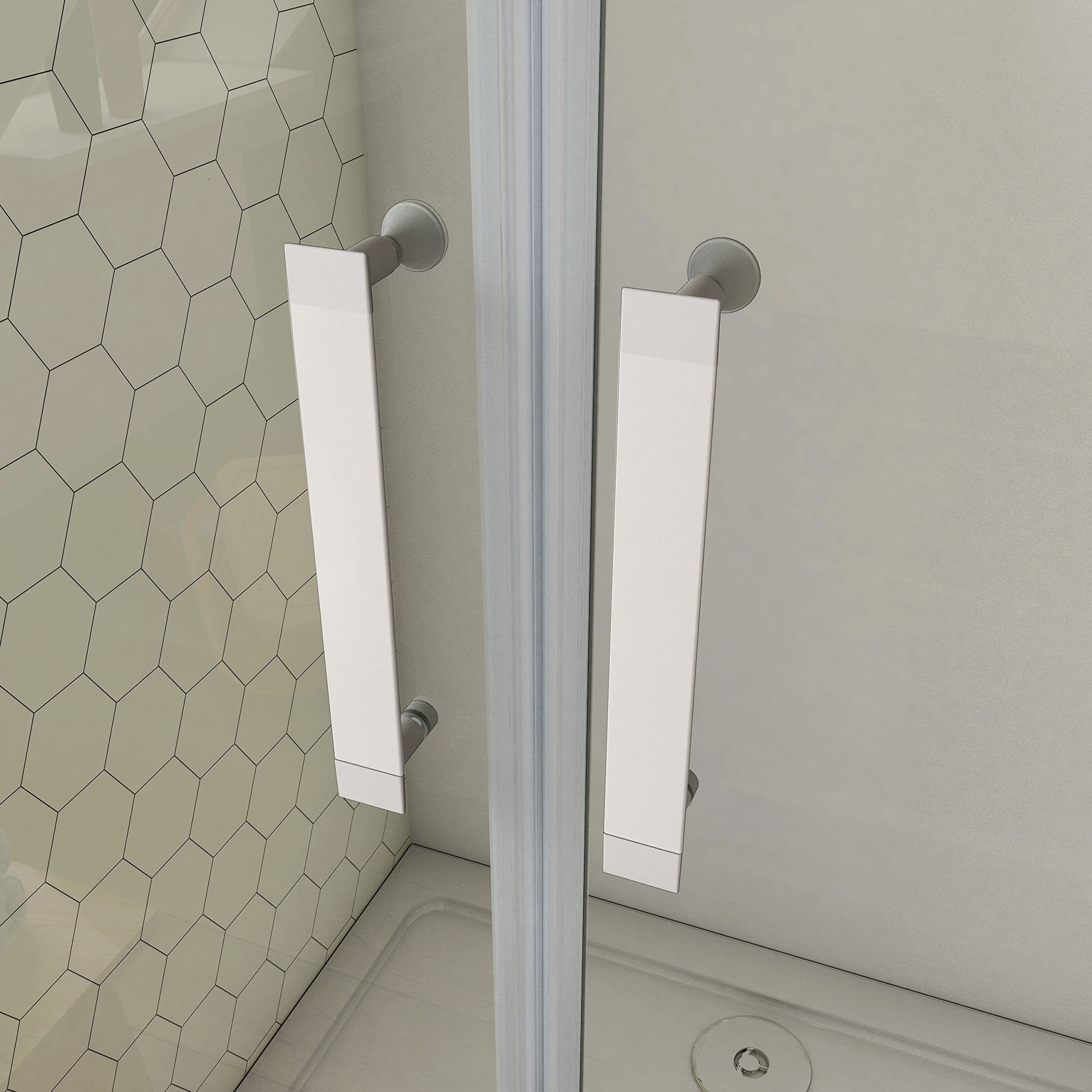 70x185cm Mampara de ducha frontal abatible dos hojas, 5mm cristal templado marco de aluminio gris mate