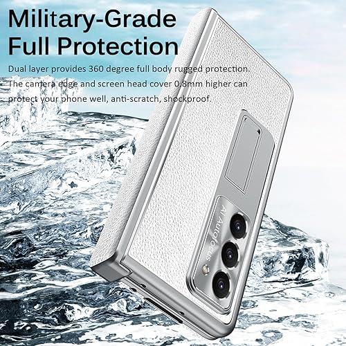 Miniatura 6 de Miimall Funda para Samsung Galaxy Z Fold 5 con S Pen, Z Fold 5 Case+Stylus Pen con soporte para bolígrafo, protector de pantalla de vidrio templado