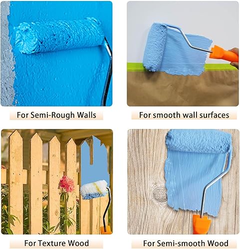 Miniatura 5 de 10 cubiertas de rodillo de pintura, cubiertas de rodillo de espuma de 4 pulgadas, rodillos de pintura de espuma de alta densidad, kit de mini