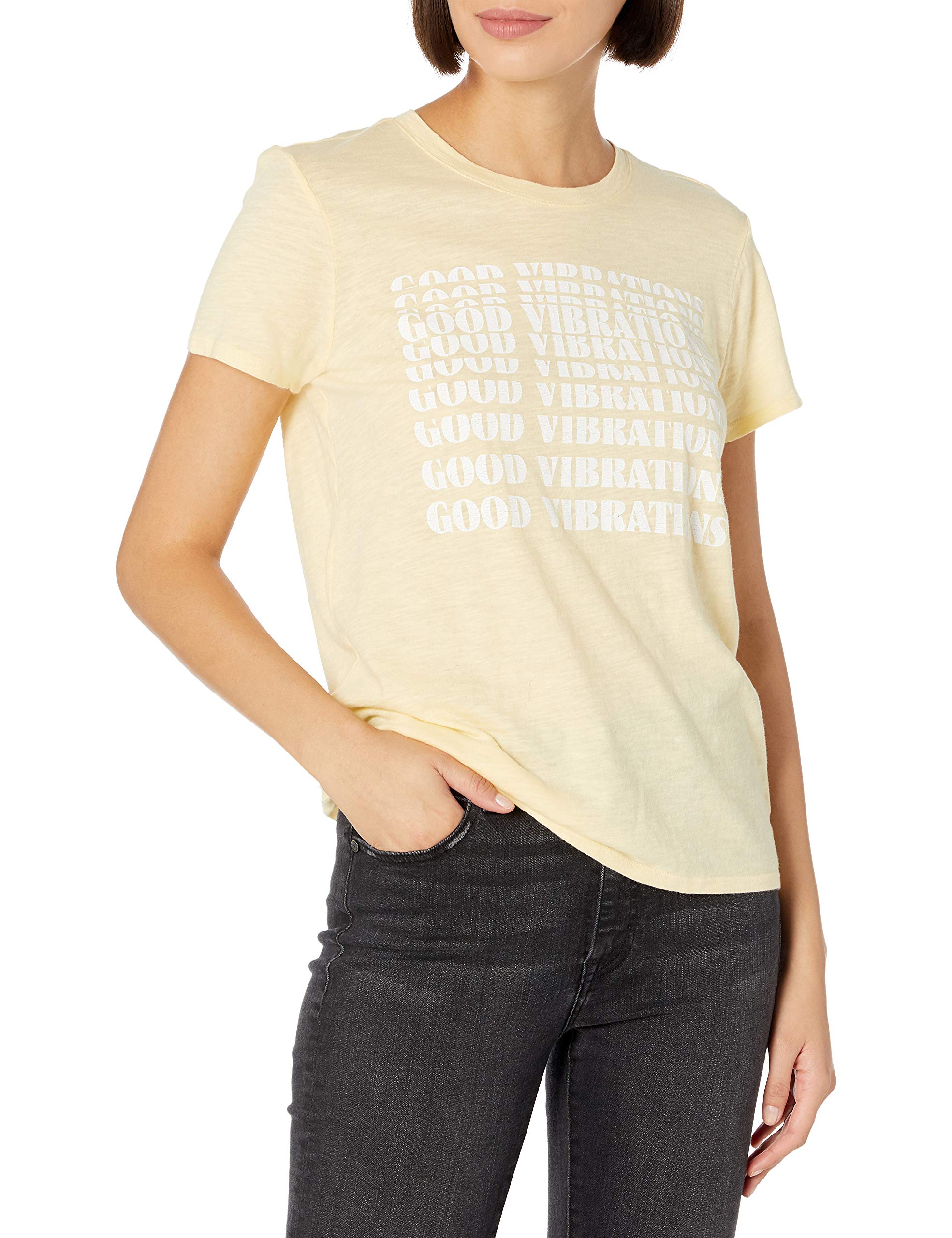 Lucky BrandWomen's Short Sleeve Crew Neck Good Vibes Tee T-Shirt