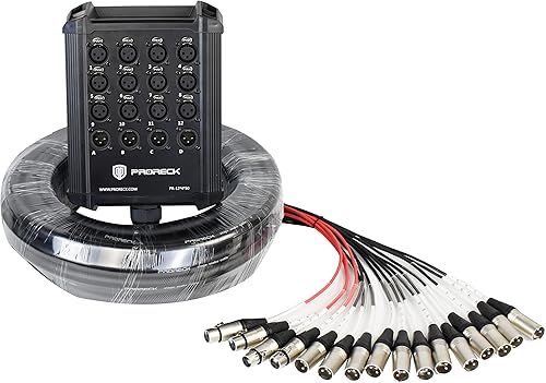 PRORECK Cables de serpiente, XLR de perfil bajo para placa de circuito, cable divisor XLR (PR-12 x 4 x 50)